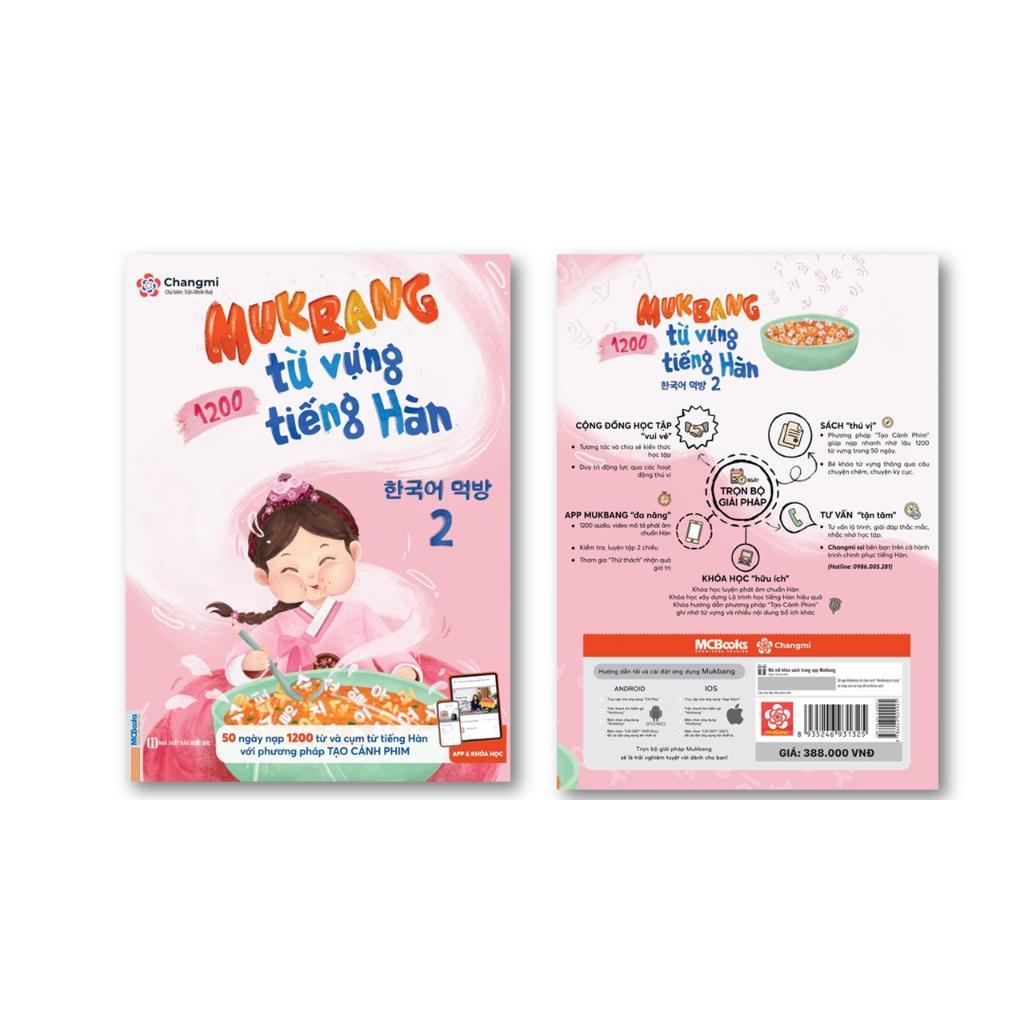 Sách - Mukbang 1200 Từ Vựng Tiếng Hàn Tổng Hợp Học - Bộ Giải Pháp Học Từ Vựng Tiếng Hàn Tập 2 - MCBooks