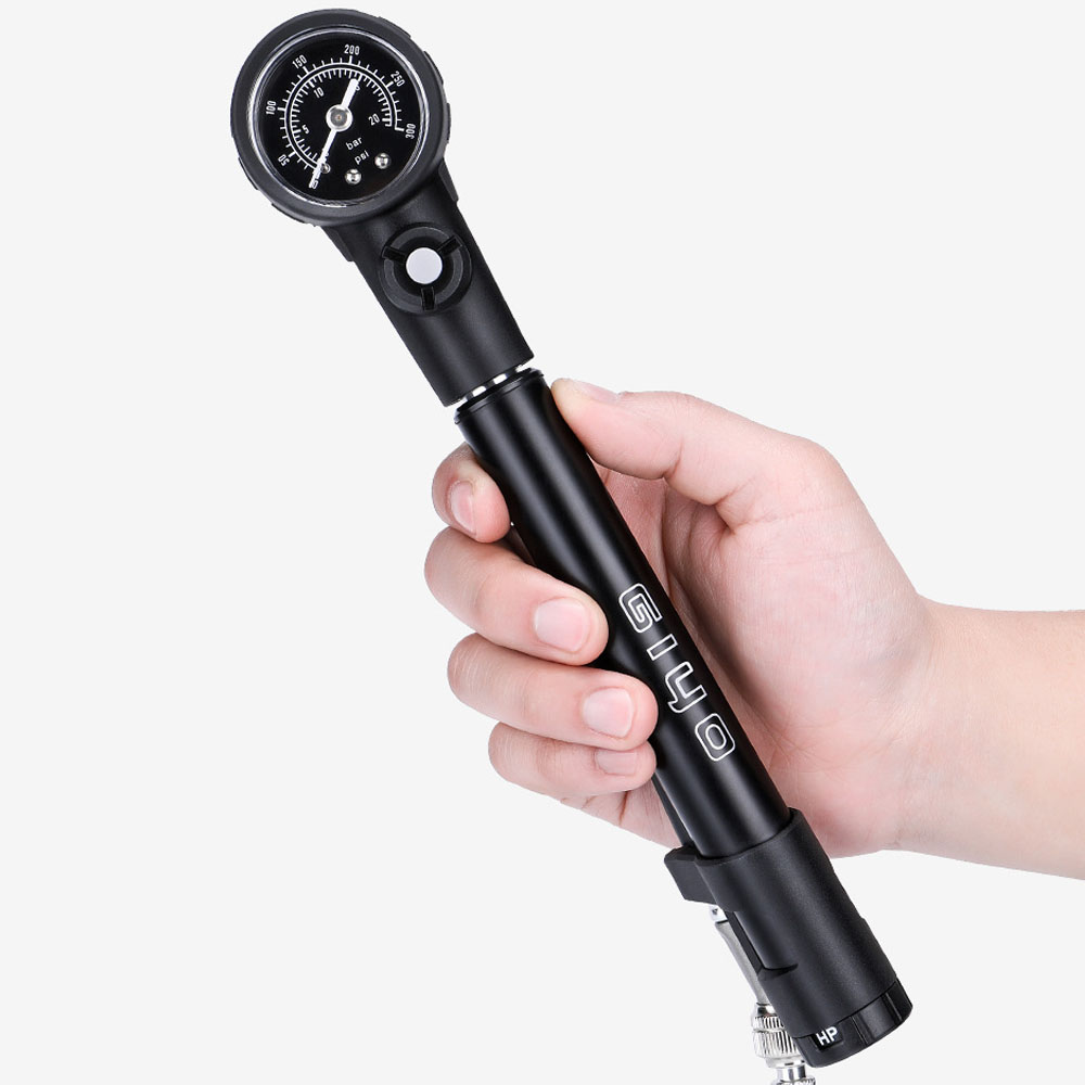Máy Bơm Không Khí Di Động Áp Suất Cao Với Schrader & Đồng Hồ Đo Van Presta Mtb 120Psi Giyo