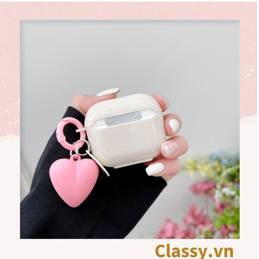 Móc khóa Classy, móc đeo điện thoại trái tim đính kèm mặt cười màu pastel, móc khóa balo, điện thoại PK1539