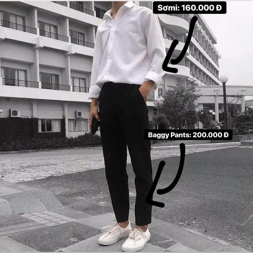 Áo Sơ mi TRƠN tay dài màu ĐEN/TRẮNG ️Nam Nữ Unisex chất lụa mềm mịn form rộng ️