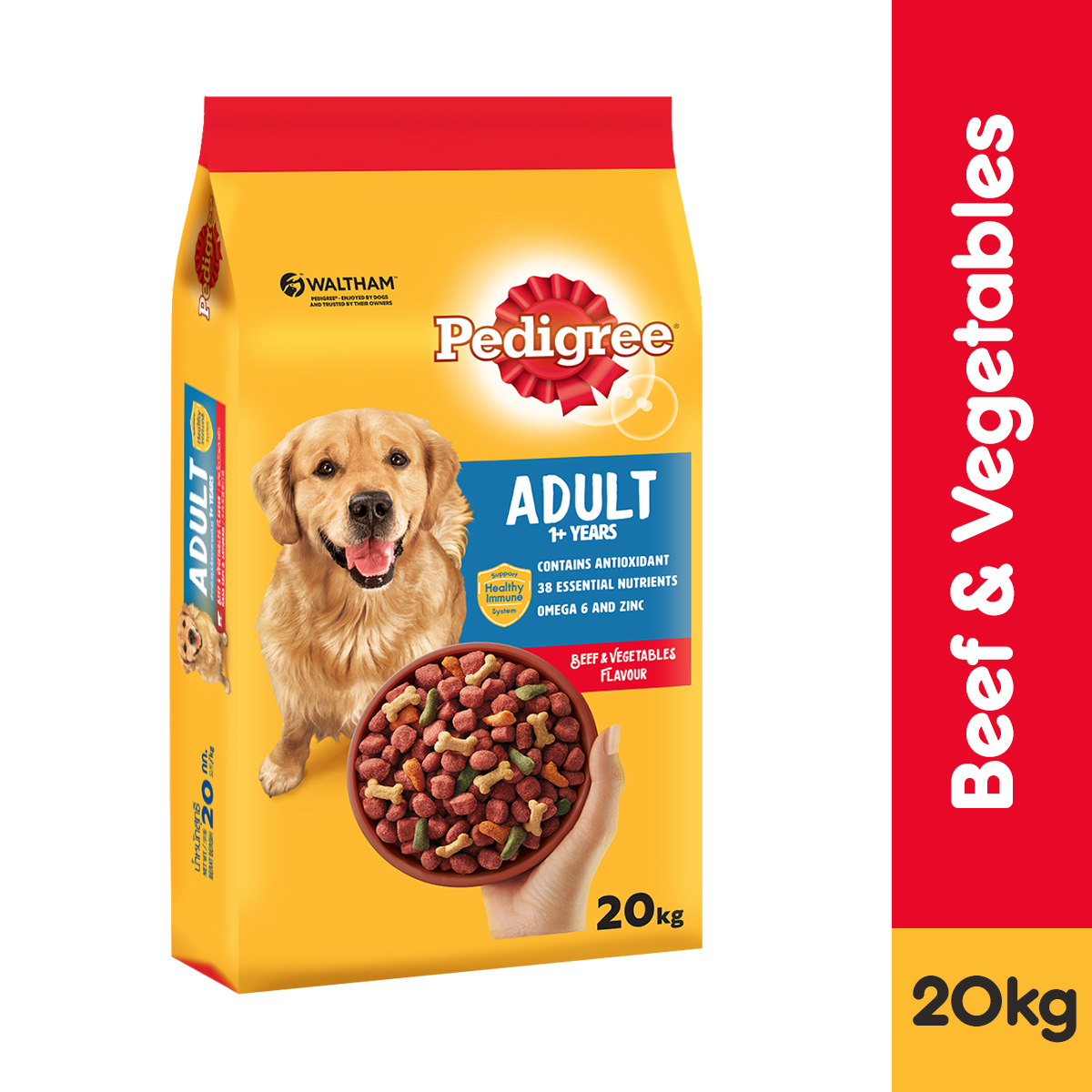 Thức Ăn Dạng Hạt Khô Cho Chó Lớn PEDIGREE Vị Bò Và Rau Củ 20kg