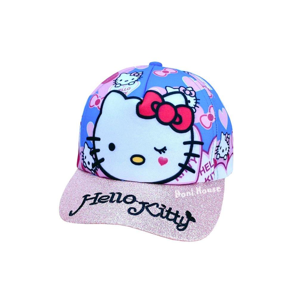 Nón Kết Mũ Lưỡi Trai Cho Bé Gái Từ 4 5 6 7 Tuổi Vòng Đầu 52cm Màu Hồng Hình Mèo Kitty Dễ Thương NK252