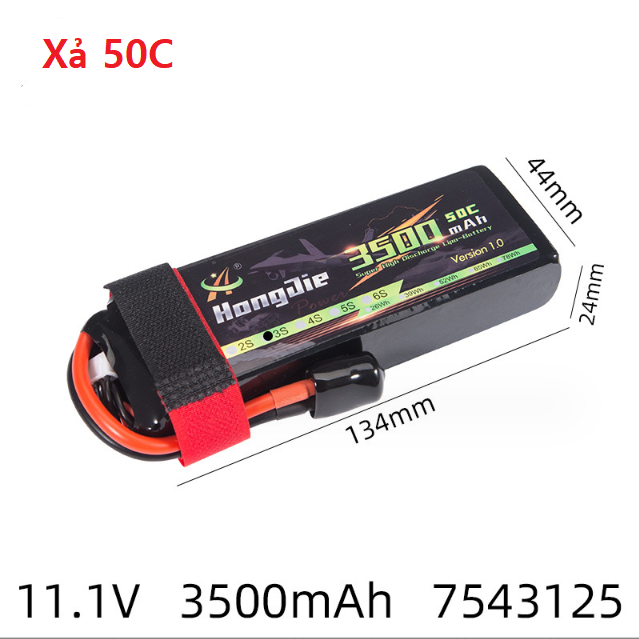 Pin Lithium Xả 50C 3s 11.1v 3500mah Máy Bay Flycam Đồ Chơi Điều Khiển Hàng Mới 100%