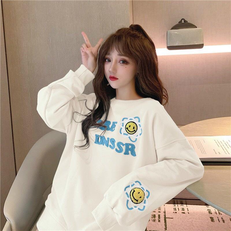 Áo thun dài tay form xuông rộng DNSSR áo thu đông nữ Từ 50-70kg