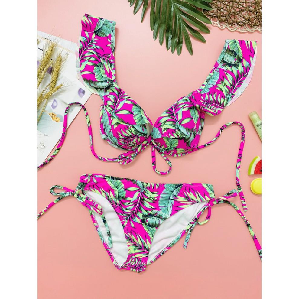 freeship Bikini đồ bơi hai mảnh cánh tiên ️Freeship️hồng sen quần cạp thấp sexy mặc đi biển đi bơi mới nhất