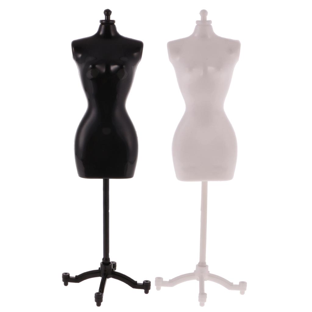 2 Pieces Display Holder Dress Clothes Mannequin Model Stand for fashion Doll