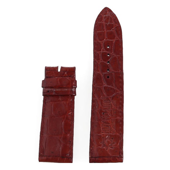 HJ8277-78-79-80 - Dây đồng hồ Huy Hoàng da cá sấu 2 mặt da size 16, 18, 20 màu đen, nâu đất, vàng bò, nâu đỏ