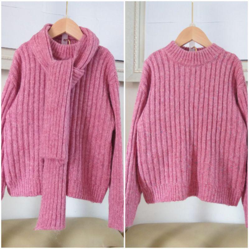 Áo len kèm khăn xuất dư size đại cho bé gái 18-50kg