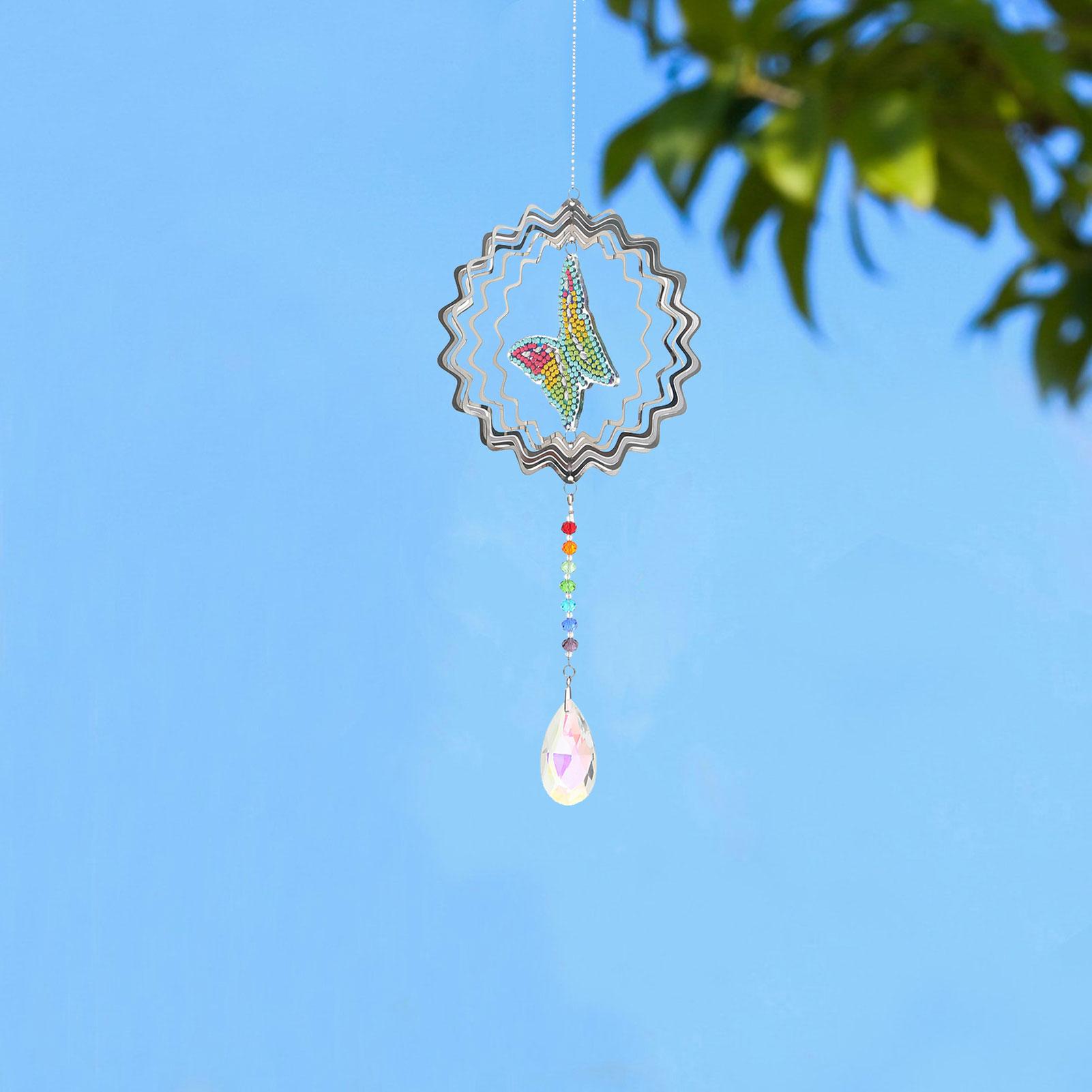 Bộ Tranh Đính Đá Tự Làm Hình Chuông Gió Bằng Acrylic Trang Trí Nhà Cửa