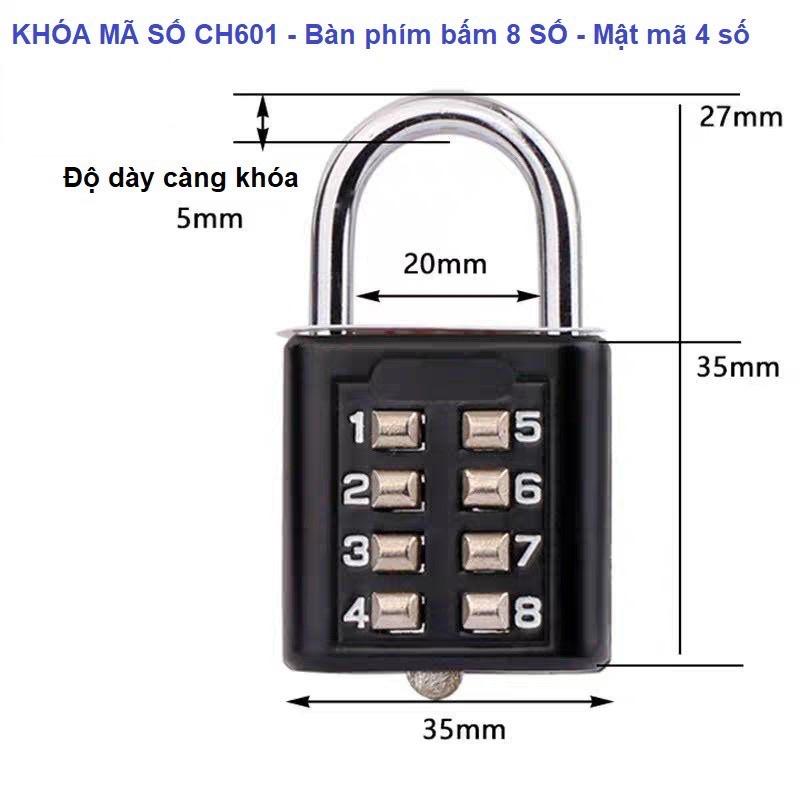 Khóa mini Vali Đi Du lịch (Loại 8 số và loại 10 số)