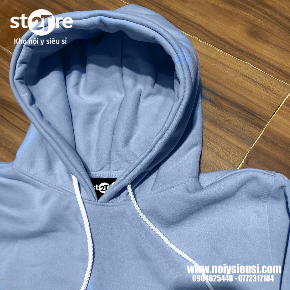 Áo hoodie unisex 2T Store H24 màu xanh da trời Sky