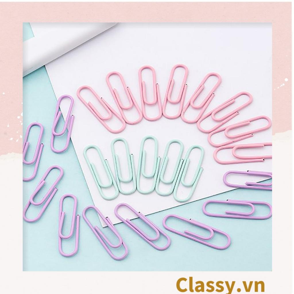 Hộp Ghim giấyClassy , kẹp giấy hộp ba ngăn 3 kích thước nhỏ, vừa, lớn tông màu pastel văn phòng phẩm tiện lợi PK1423