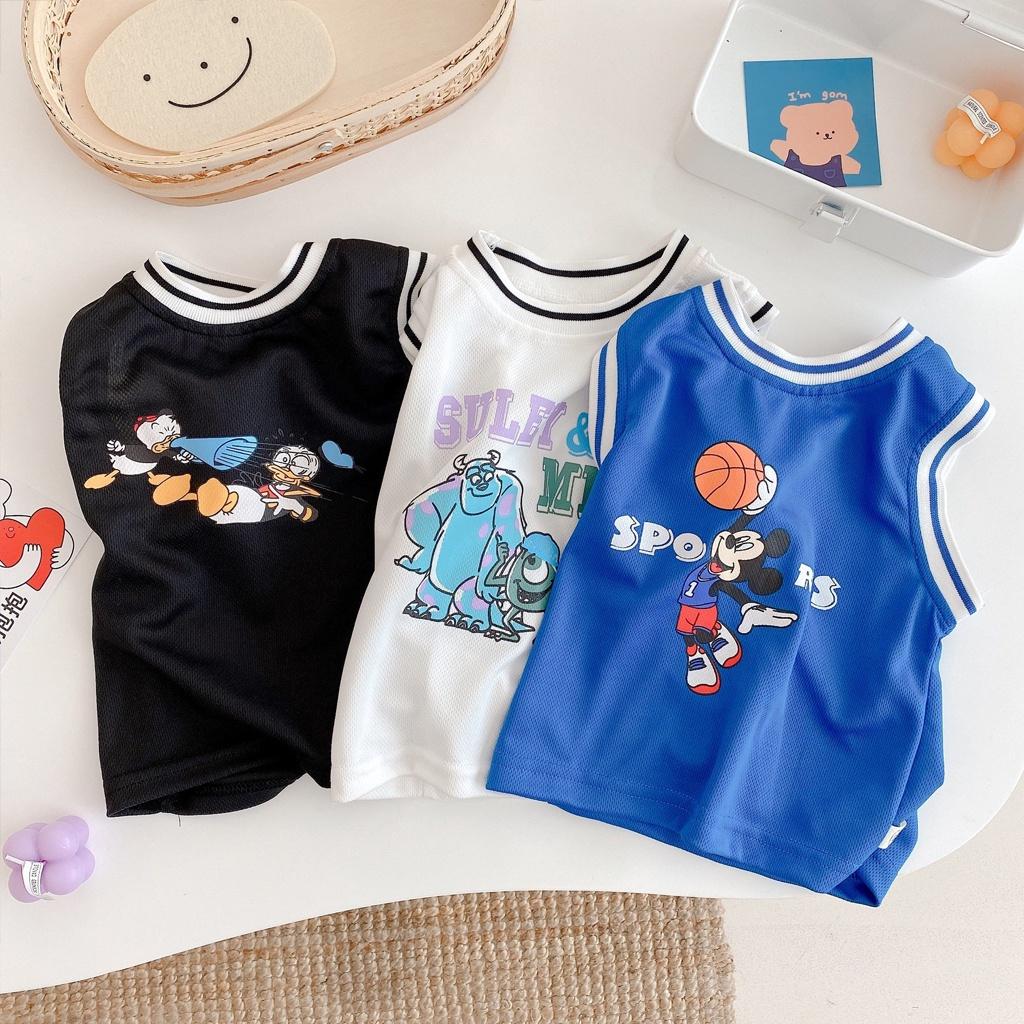 Bộ ba lỗ bé trai, Bộ sát nách cho bé chất cotton thông hơi cho bé Từ 7- 27kg - ROSY KIDS