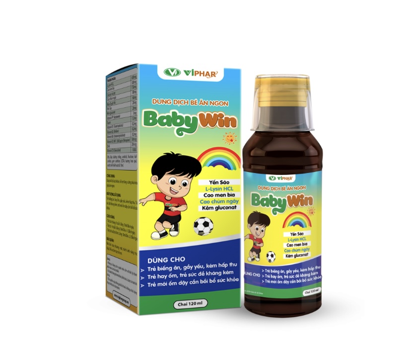 DUNG DỊCH BÉ ĂN NGON BABYWIN CHAI 120ML: ĂN NGON, NGỦ NGON, TĂNG CƯỜNG HẤP THU DƯỠNG CHẤT, TĂNG SỨC ĐỀ KHÁNG, YẾN SÀO BỔ DƯỠNG CƠ THỂ