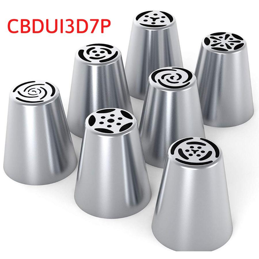 Đui Bắt Kem 3D Hoa Tulip Combo 7 Đầu Kiểu Nga Làm Bánh Kem Trang Trí Sinh Nhật - CBDUI3D7P