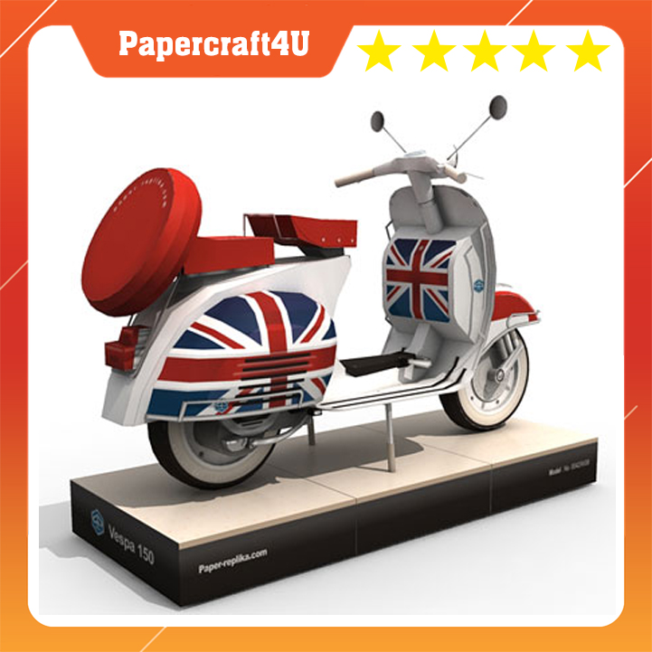 Mô hình giấy 3D xe máy Vespa 150 Scooter