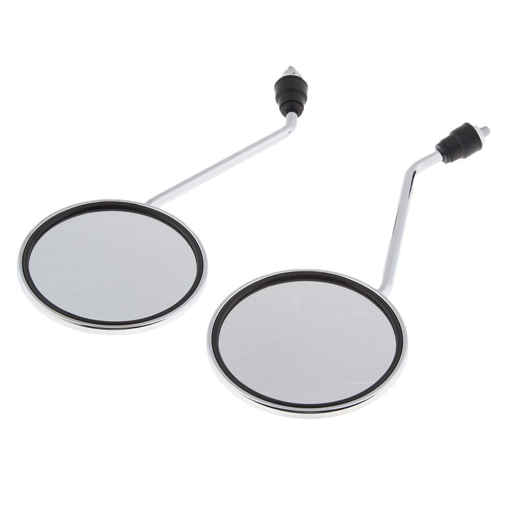 Chrome Motorcycle Scooter Rearview Rear View Side Mirrors 8mm Thread