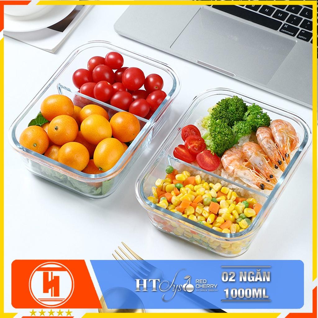 Hộp thuỷ tinh 1 lít chia 2 ngăn