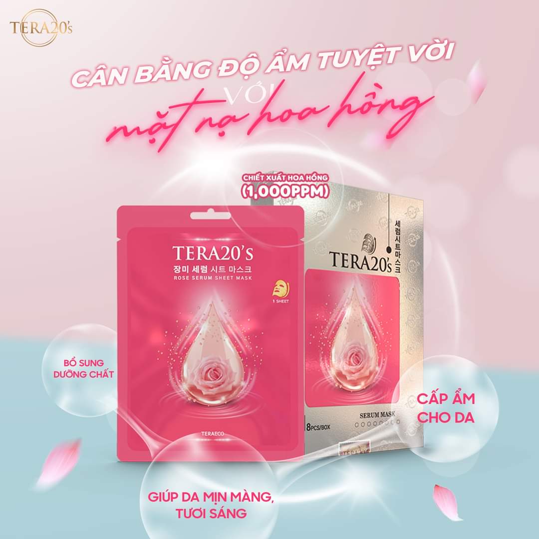 Mặt nạ dưỡng da Serum Hoa Hồng TERA20's Hàn Quốc