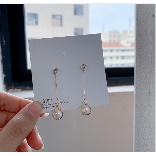 Hoa tai HẠT CHÂU BỌC KIỂU SỢI DÀI