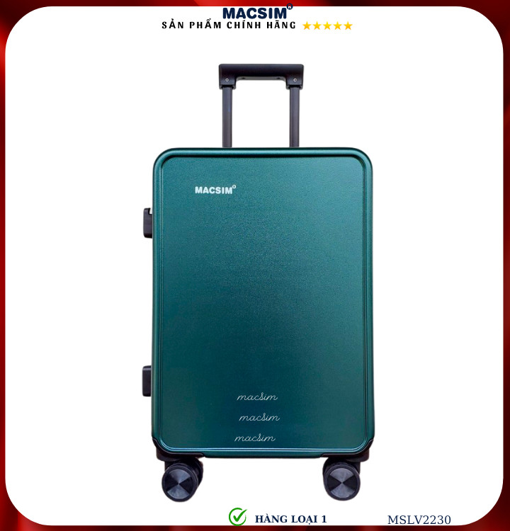 Vali cao cấp Macsim SMLV2230 cỡ 20 inch màu xanh đậm ( dark green)- Hàng loại 1