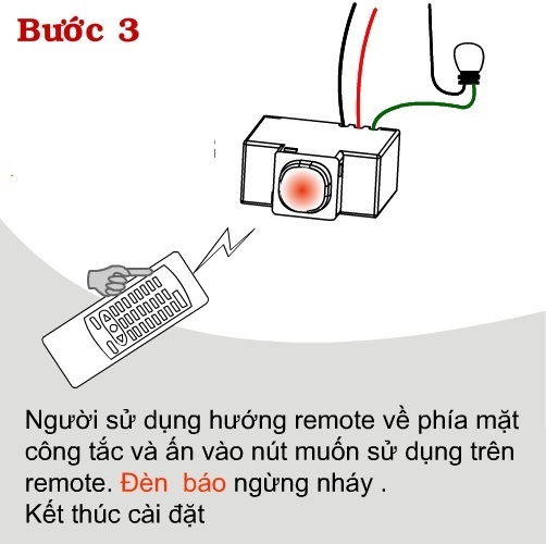 Công tắc thông minh điều khiển từ xa hồng ngoại bật/tắt điện IR2A ( Tặng 03 nút kẹp cao su giữ dây điện cố định )