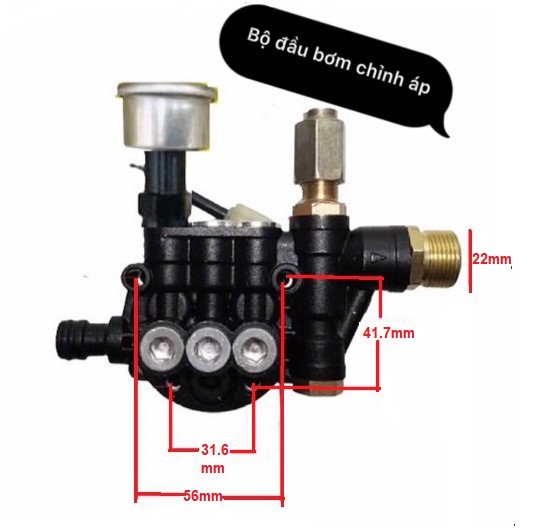 Cụm rờ le áp, công tắc trong áp lực máy xịt rửa xe,ĐK Ren ngoài Ø16mm dạng trực tiếp áp lực cao, RELAY 3