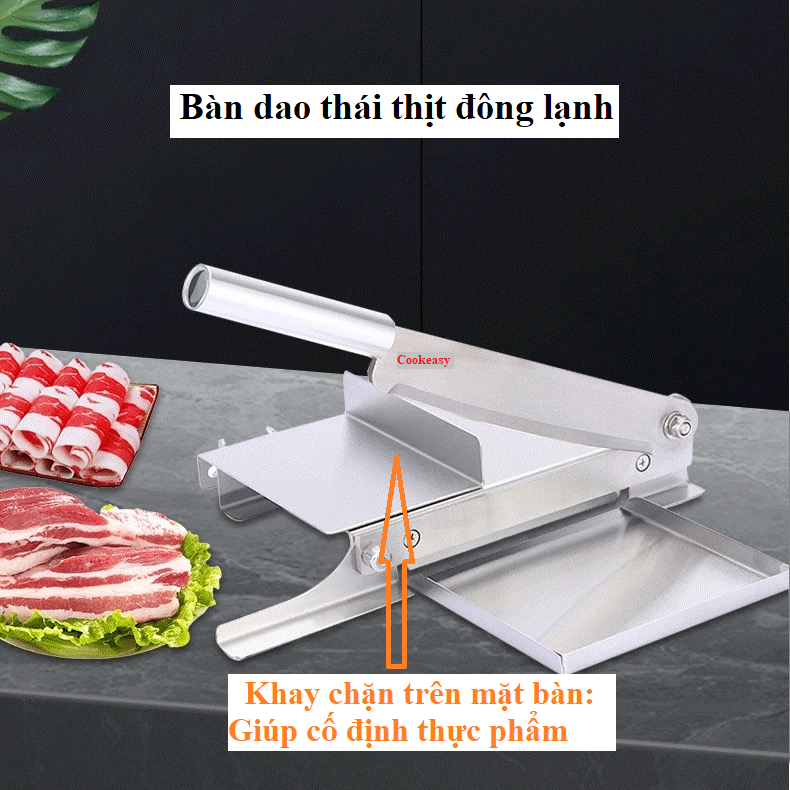 Máy chặt thịt gà, thịt vịt Chính Hãng đa năng: chặt xương, thái thịt đông lạnh tốt nhất hiện nay Bản đặc biệt CE800 [ Phần Mặt Bàn bằng inox 304 Cao Cấp - Phần Lưỡi dao bằng thép 420 J2 Nhật Bản là Hợp kim CacBon và Crom Siêu cứng, bền, không gỉ sét