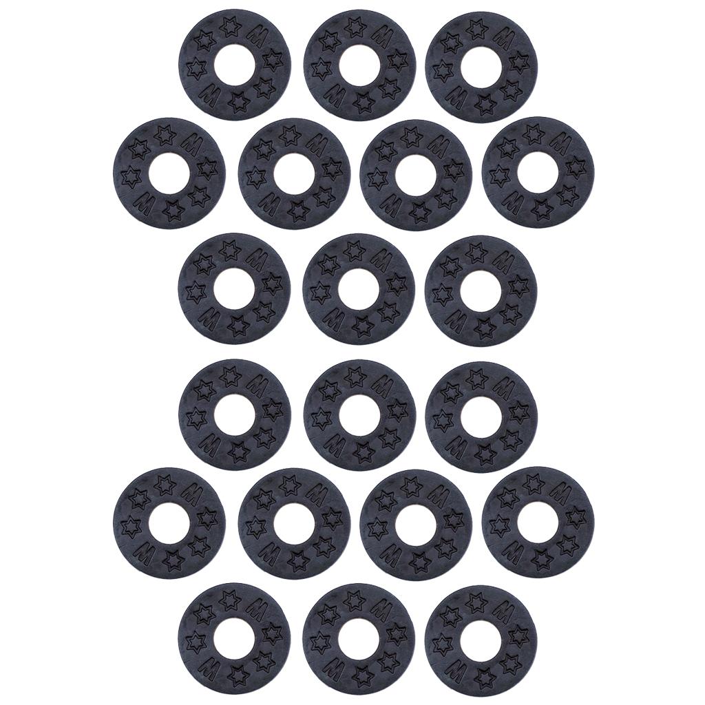 Sunnimix 20 Miếng Dây Đeo Đàn Guitar Khối Cao Su Dây Đeo An Toàn Khóa Máy Giặt Gioăng Đen