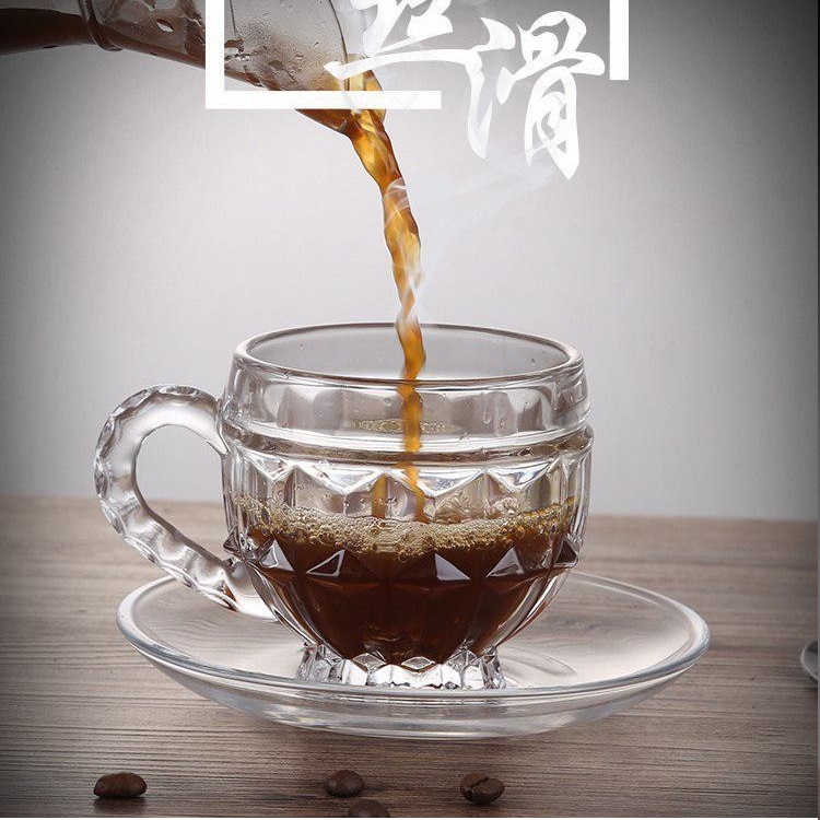Bộ 6 Cốc Thủy Tinh Dày Có Tay Cầm Uống Trà Cafe Ngày Tết Hàng Cao Cấp.