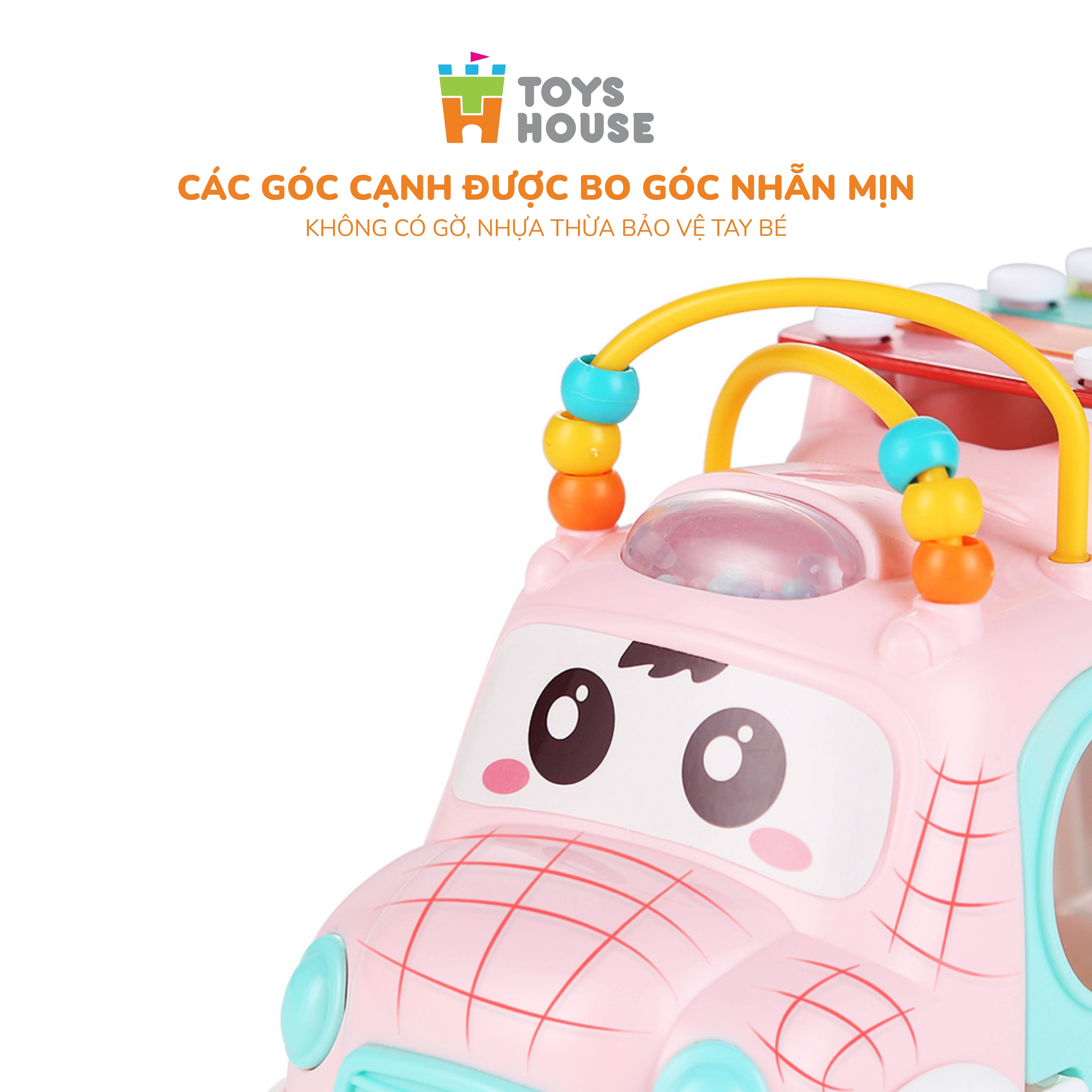 Đồ chơi giáo dục cho bé - ô tô thả khối kết hợp đàn gõ Xylophone ToysHouse HE8036 - màu xanh/hồng