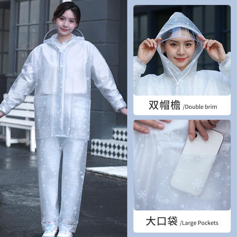 Áo mưa và quần đi mưa phong cách mới nhất phù hợp với loại chia đôi dành cho phụ nữ dành cho người lớn thân dài chống bão xe điện quần áo chống thấm nước áo mưa nữ