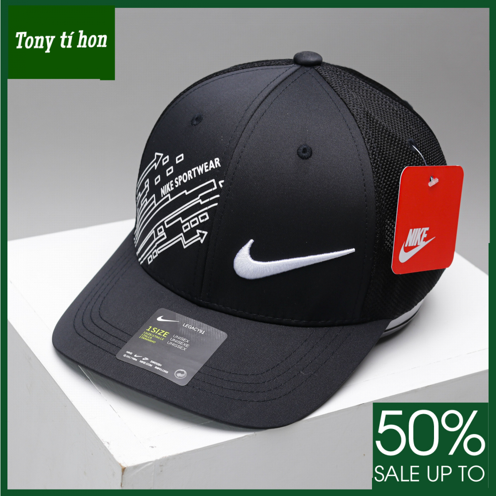 Tony tí hon - Mũ nón kết lưỡi trai bít đuôi logo sport wear thời trang nam nữ cao cấp - nhiều màu - màu trắng / màu đen