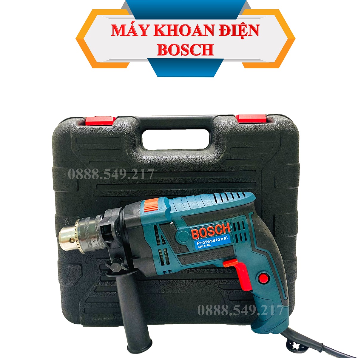 Máy Khoan Điện Bo.s.ch 13ly GSB 13RE, Chuyên Khoan Tường, Sắt, Gỗ, Bắt Vít, Bắn Tôn - Động Cơ Chuẩn Dây Đồng Siêu Khỏe