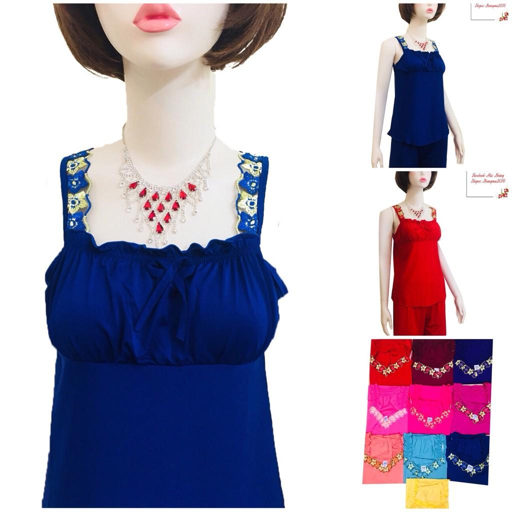 BỘ THUN LẠNH REN DÂY BẢN ĐỦ MÀU HÌNH THẬT