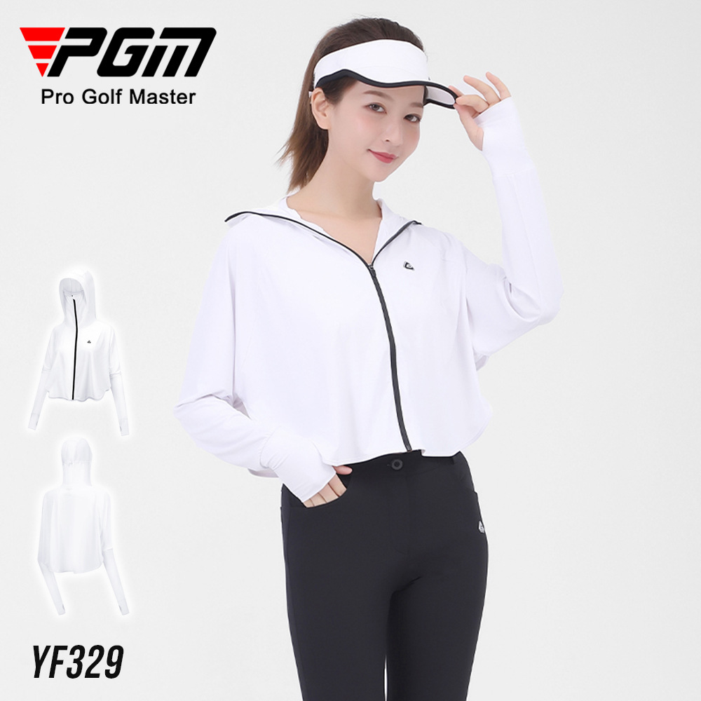 Áo khoác golf nữ chống nắng có mũ PGM YF329 - Hàng cao cấp, khóa kéo cao làm khẩu trang