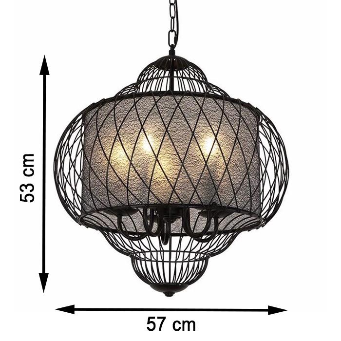 Đèn ốp trần thả bàn ăn hình khối sang trọng phong cách cổ điển trang trí phòng bếp mã 6668/4