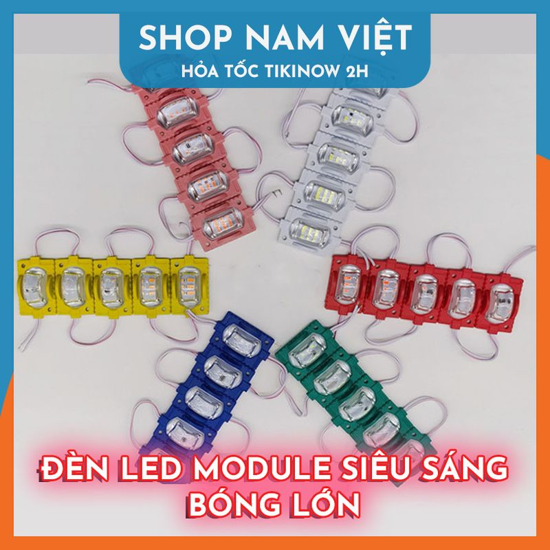 Set 10 Module Led Bóng Lớn 12/24V Siêu Sáng, Chống Nước Trang Trí Xe Tải