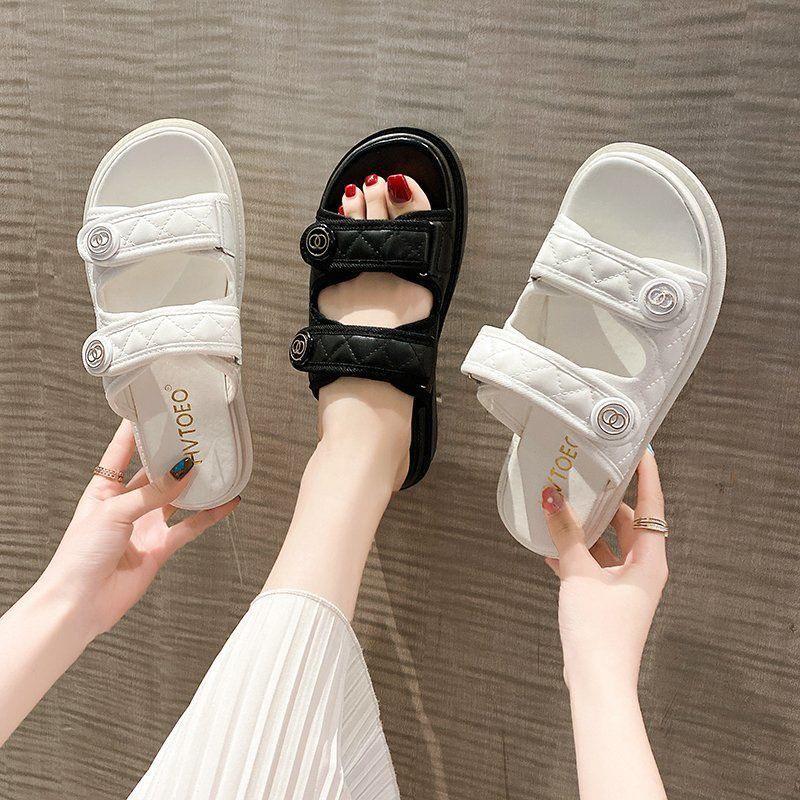 Dép quai ngang trấn trám khoá điều chỉnh đế bánh mì 3,5 cm siêu nhẹ- hottrend-zinzin868( lê OC