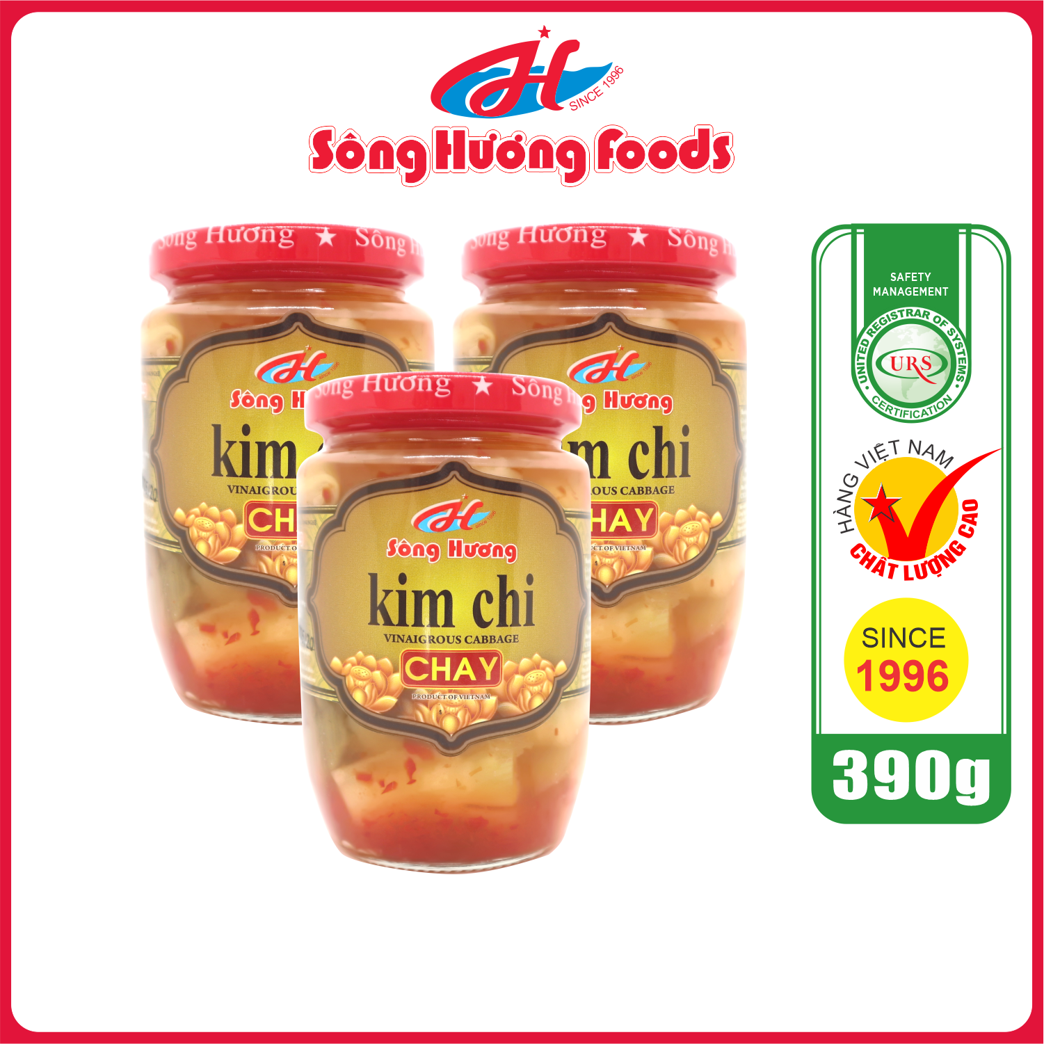 3 Hũ Kim Chi Chay Sông Hương Foods Hũ 390g