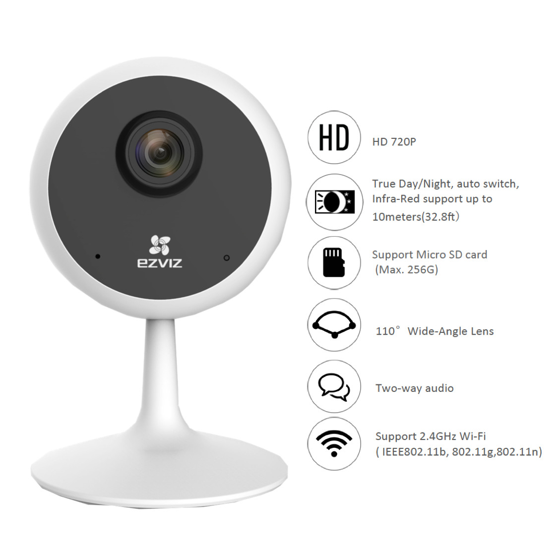 Camera IP Wifi EZVIZ CS-C1C-D0-1D1WFR (C1C 720P) - Hàng Chính Hãng