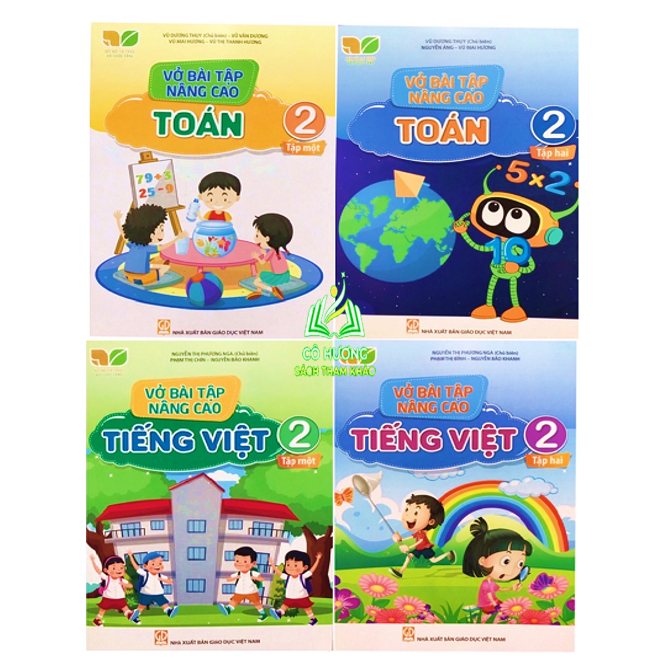 Sách - Combo 4 quyển vở bài tập nâng cao toán và tiếng việt 2 Kết nối tri thức