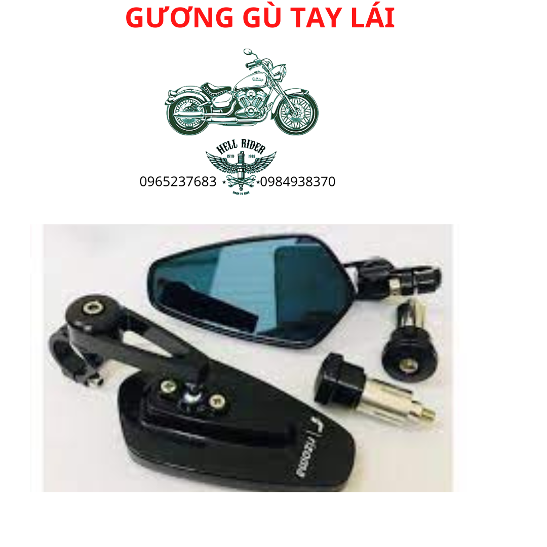 Gương thời trang xe máy, gương gù gắn chân kính có thể xoay gập 360 độ phù hợp láp mọi loại xe