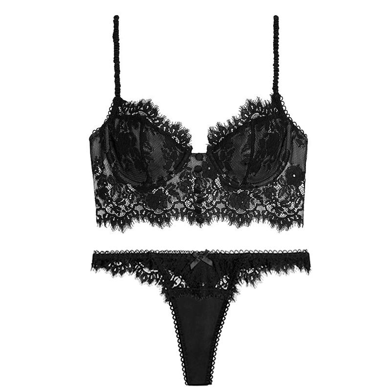 Đầm Ren Yếm Bộ Đồ Lót Ren Gợi Cảm Nữ Bộ Đồ Lót Lông Mi Giới Tính Ren Bralette Áo Ngực Và Quần Bộ Quần Lót Đỏ màu Hồng