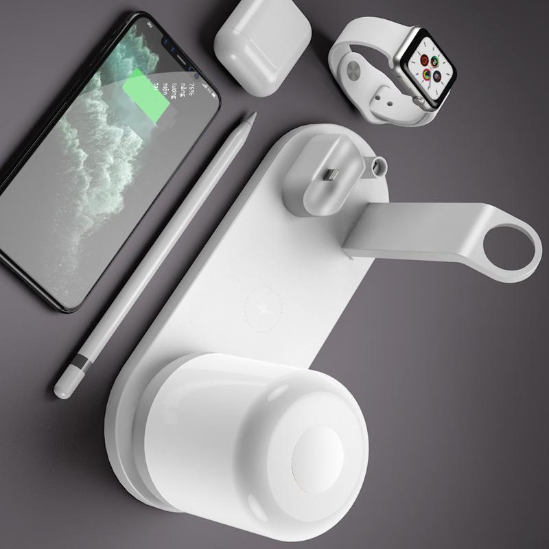 Phong cách mới nhất ba trong một sạc không dây điện thoại di động đồng hồ tai nghe sạc không dây từ tính sạc nhanh sạc không dây sáu trong một