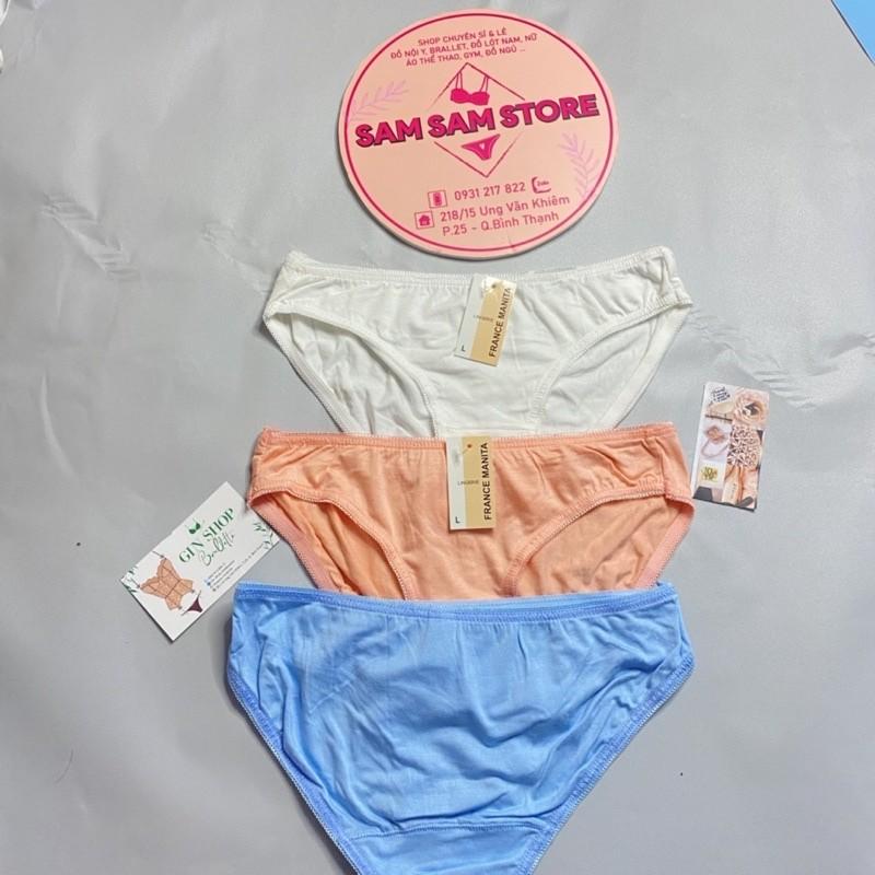 Quần Lót Nữ. Quần Lót Cotton Trơn Mara Mềm Mịn Hàng VNXK. Size .M.L.XL.XXL. cho nàng 35-65kg ạ