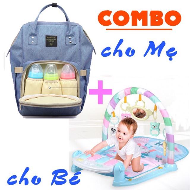 combo thảm choi cho be + balo bỉm sữa