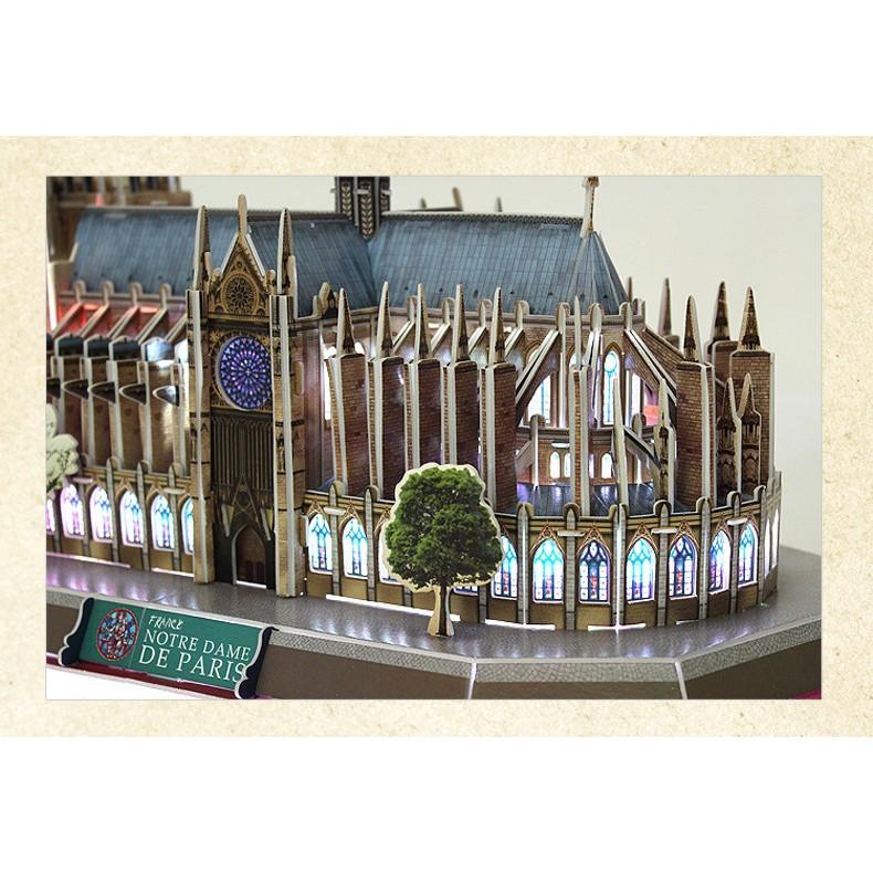 Mô hình giấy 3D - Led Nhà thờ Đức Bà - Notre Dame De Paris (L173h)