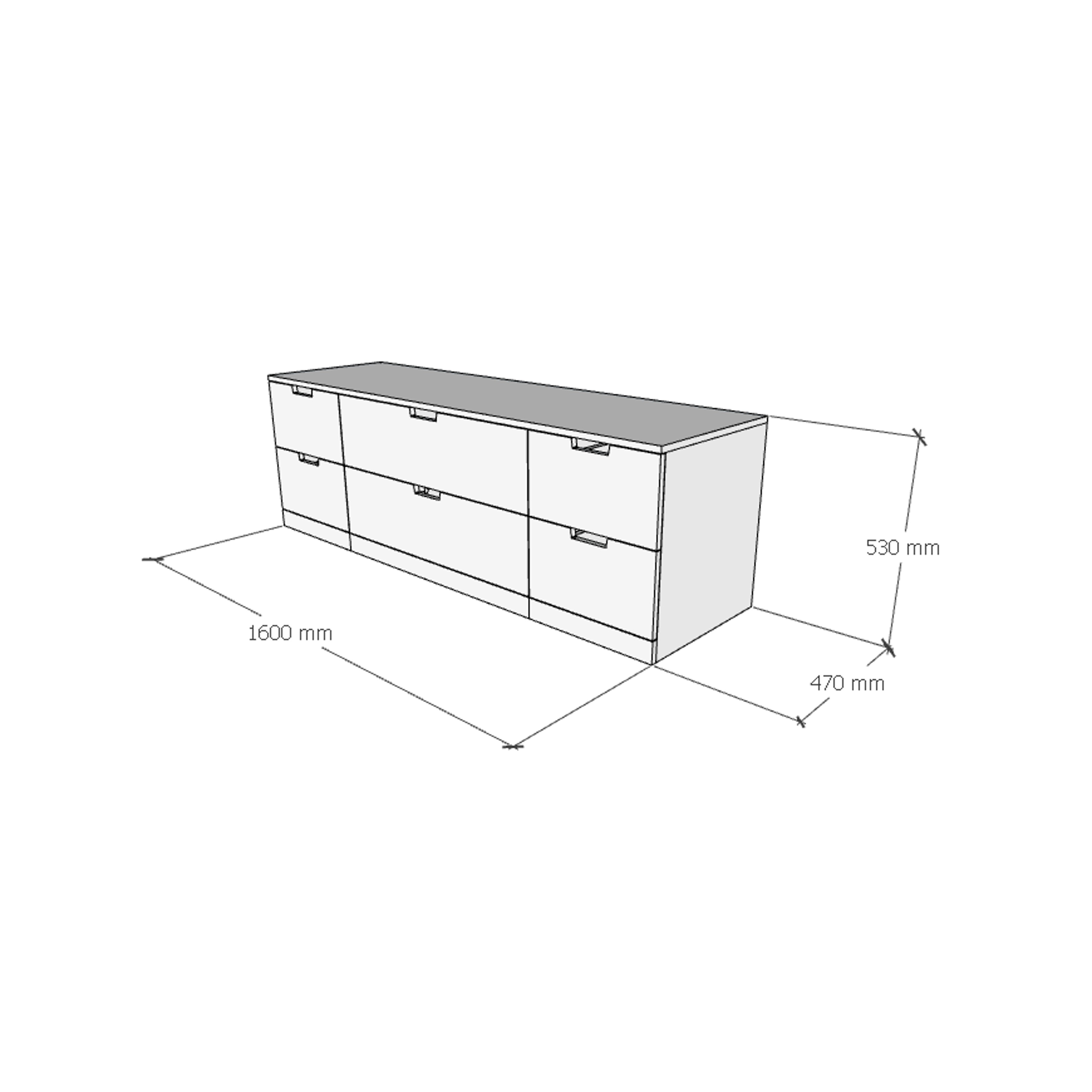 [Happy Home Furniture] SCANDINA, Tủ đựng đồ 6 ngăn kéo, 160cm x 47cm x 53cm ( DxRxC), THK_098