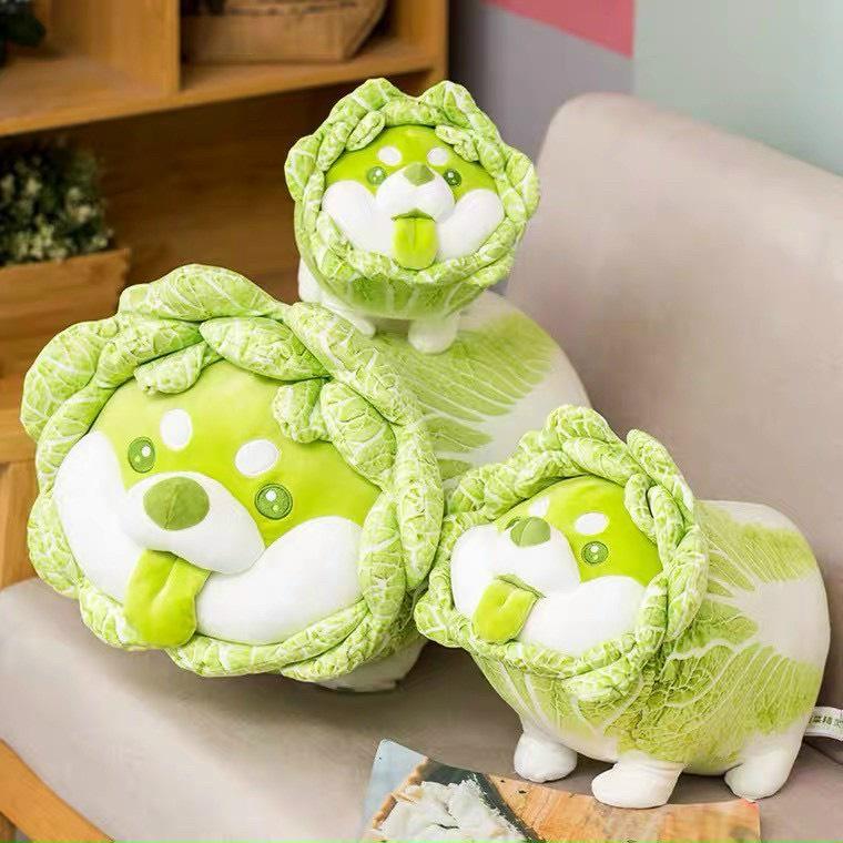 Gấu bông chó bắp cải – Quà tặng thú nhồi bông Shiba Inu Vegetable Fairy siêu dễ thương – Size 50 cm – Gối ôm cho bé ngủ ngon